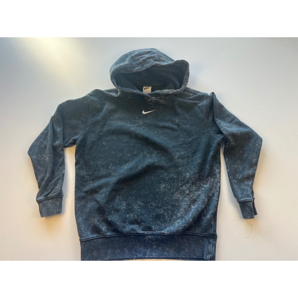 Vintage Nike Hoodie‎ Pullover Sweatshirt XS Extra Small Black Mineral Wash